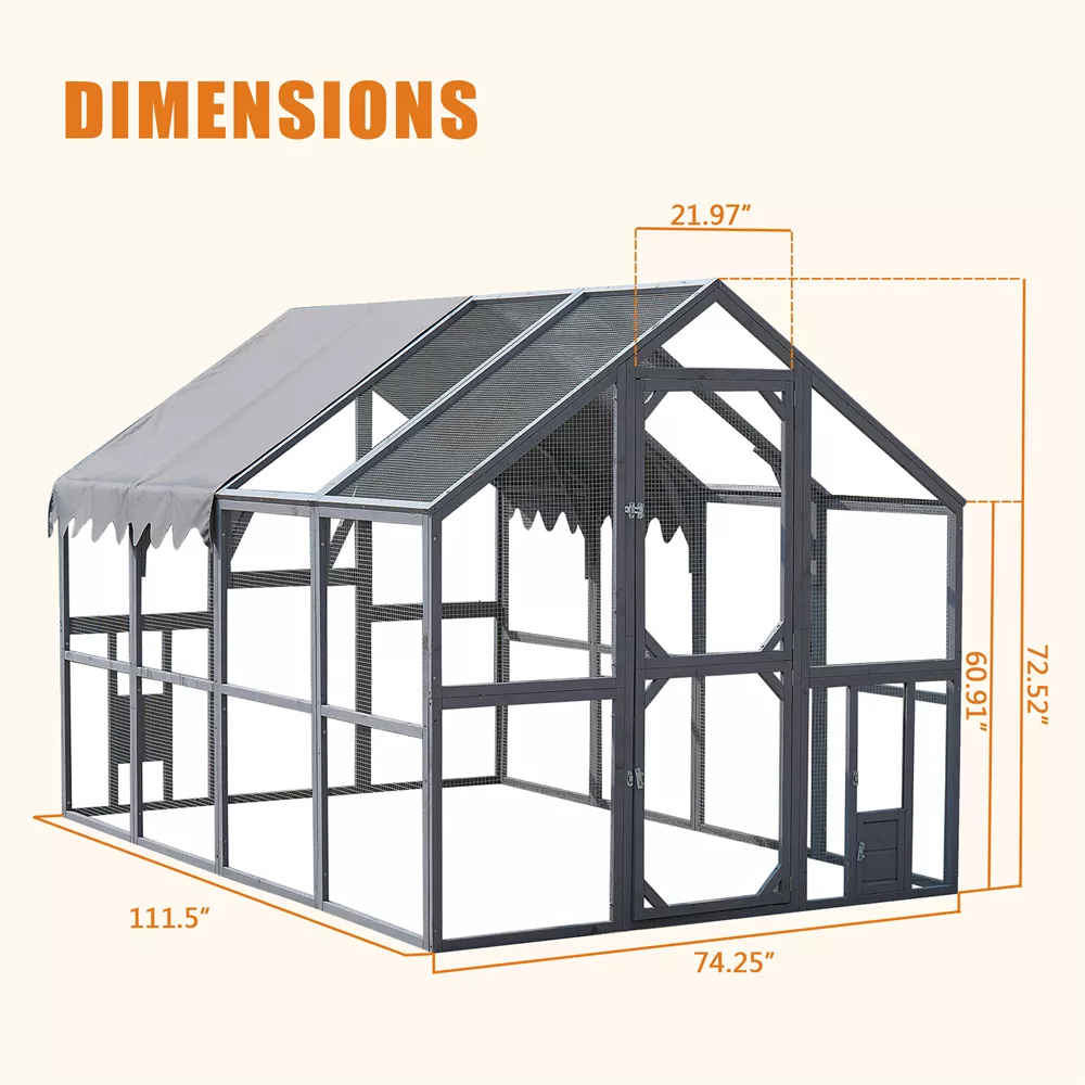 110" Metal Chicken Coop