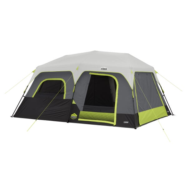 CORE Equipment 10 Person Lighted Instant Cabin Tent with Awning