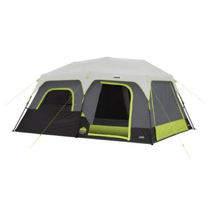 CORE Equipment 10 Person Lighted Instant Cabin Tent with Awning