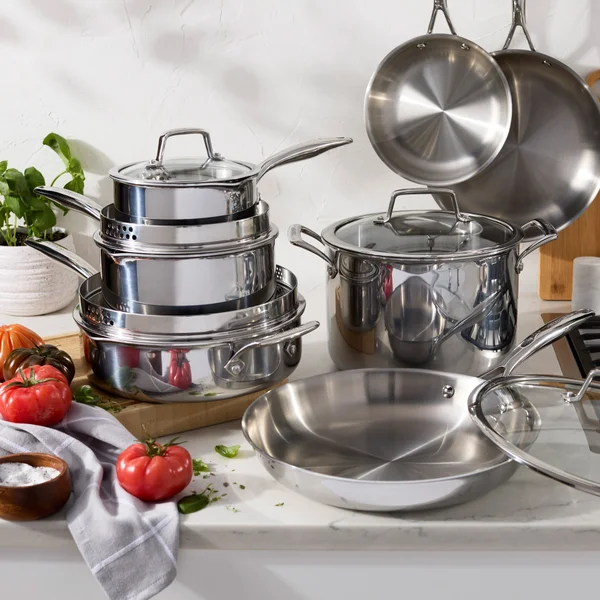Hencthtkels Tri-Ply Clad Stainless Steel 12-piece Cookware Set