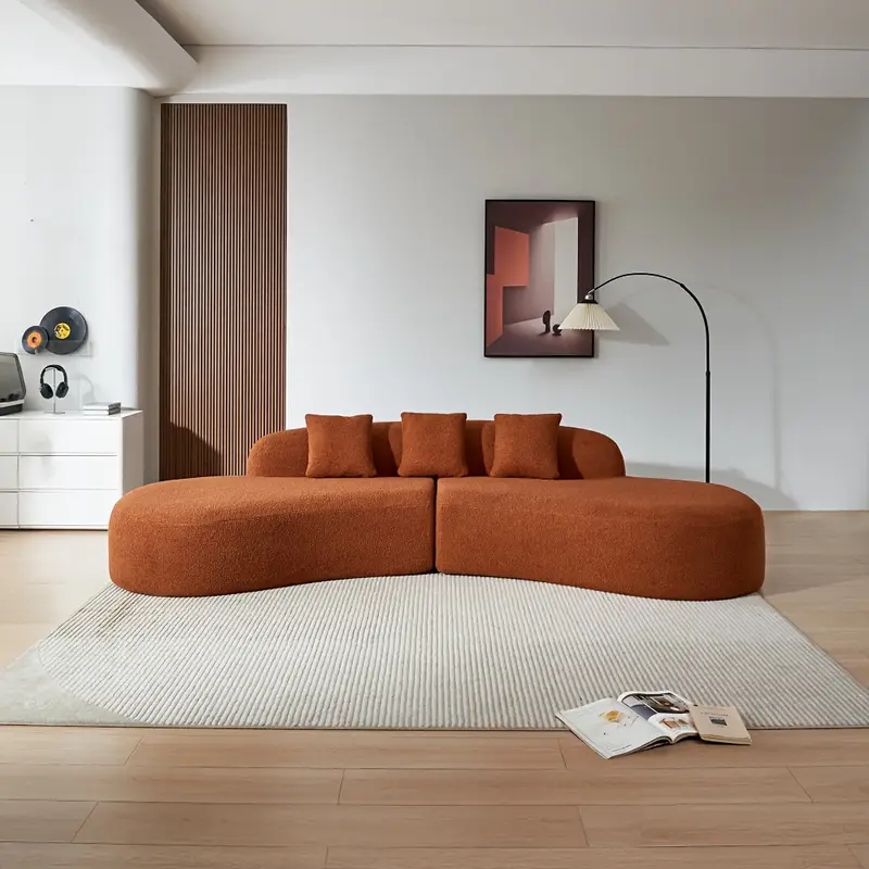119.3" Modern Curved Sectional Sofa