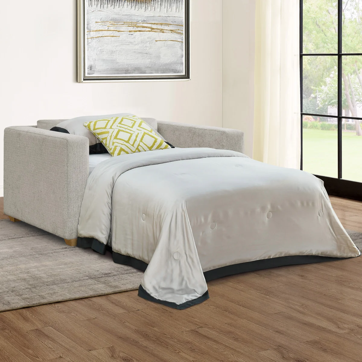 Thomathtsville Dillard Fabric Twin Size Convertible Sleeper Chair