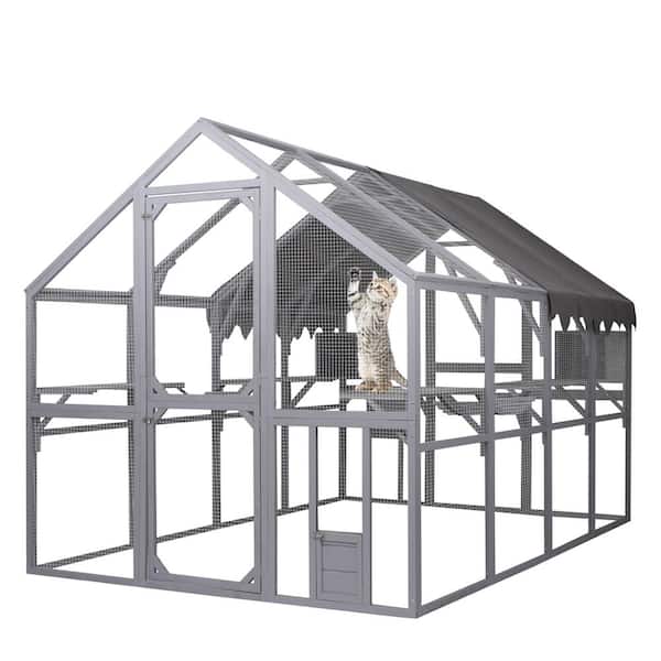 Reviews for Tunearary Large Wooden Outdoor Cat House, 56 Sq ...