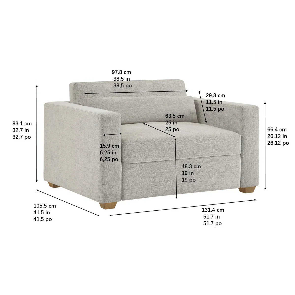 Thomathtsville Dillard Fabric Twin Size Convertible Sleeper Chair