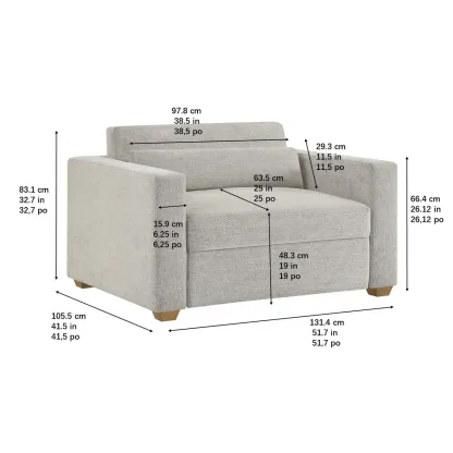 Thomathtsville Dillard Fabric Twin Size Convertible Sleeper Chair