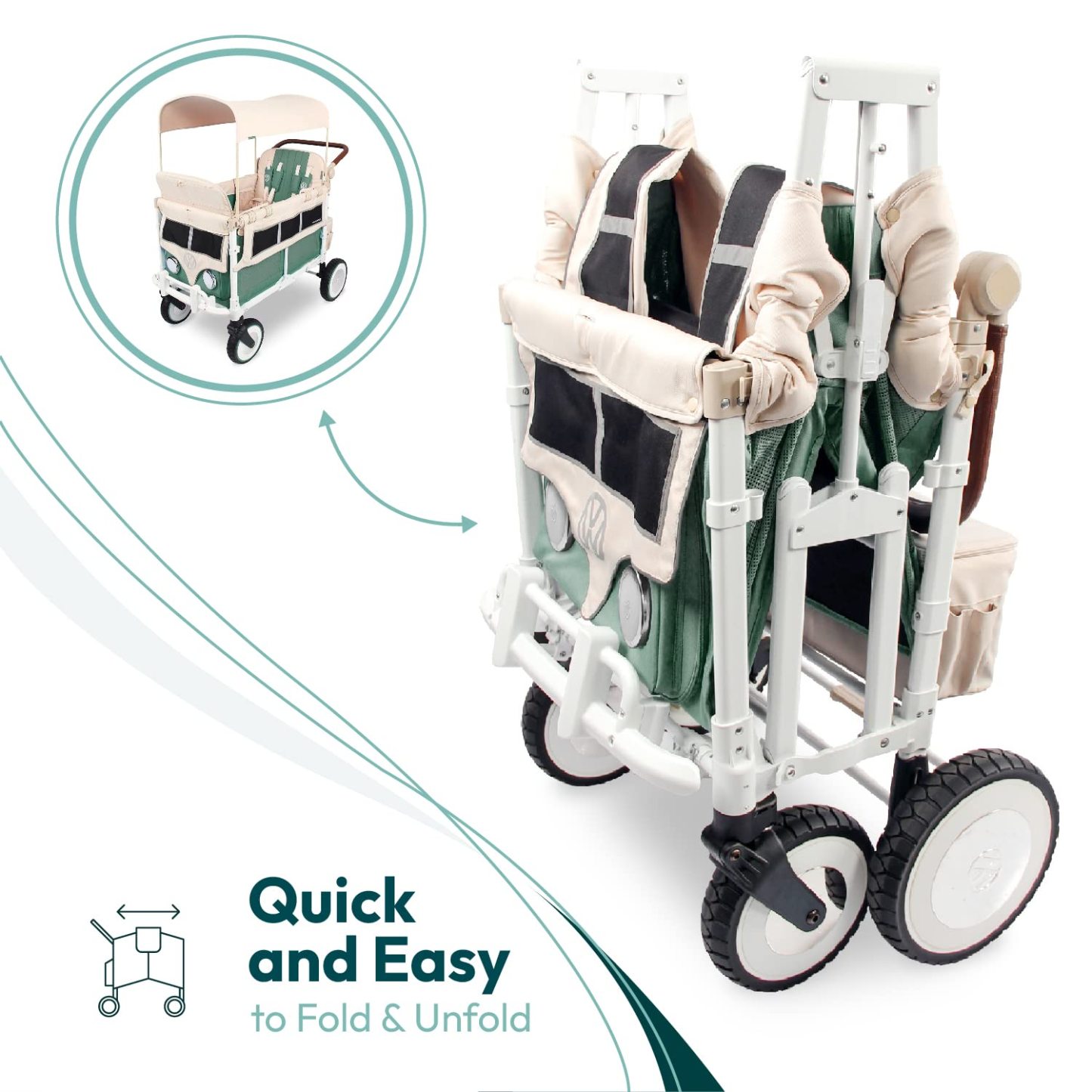 WONDthtERFOLD Vothtlkswthtagen Quad Stroller Wagon (4 Seater)