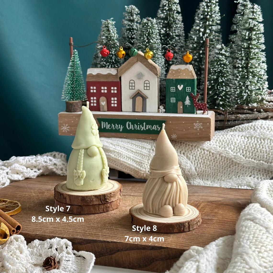 Scented Christmas gnome candles