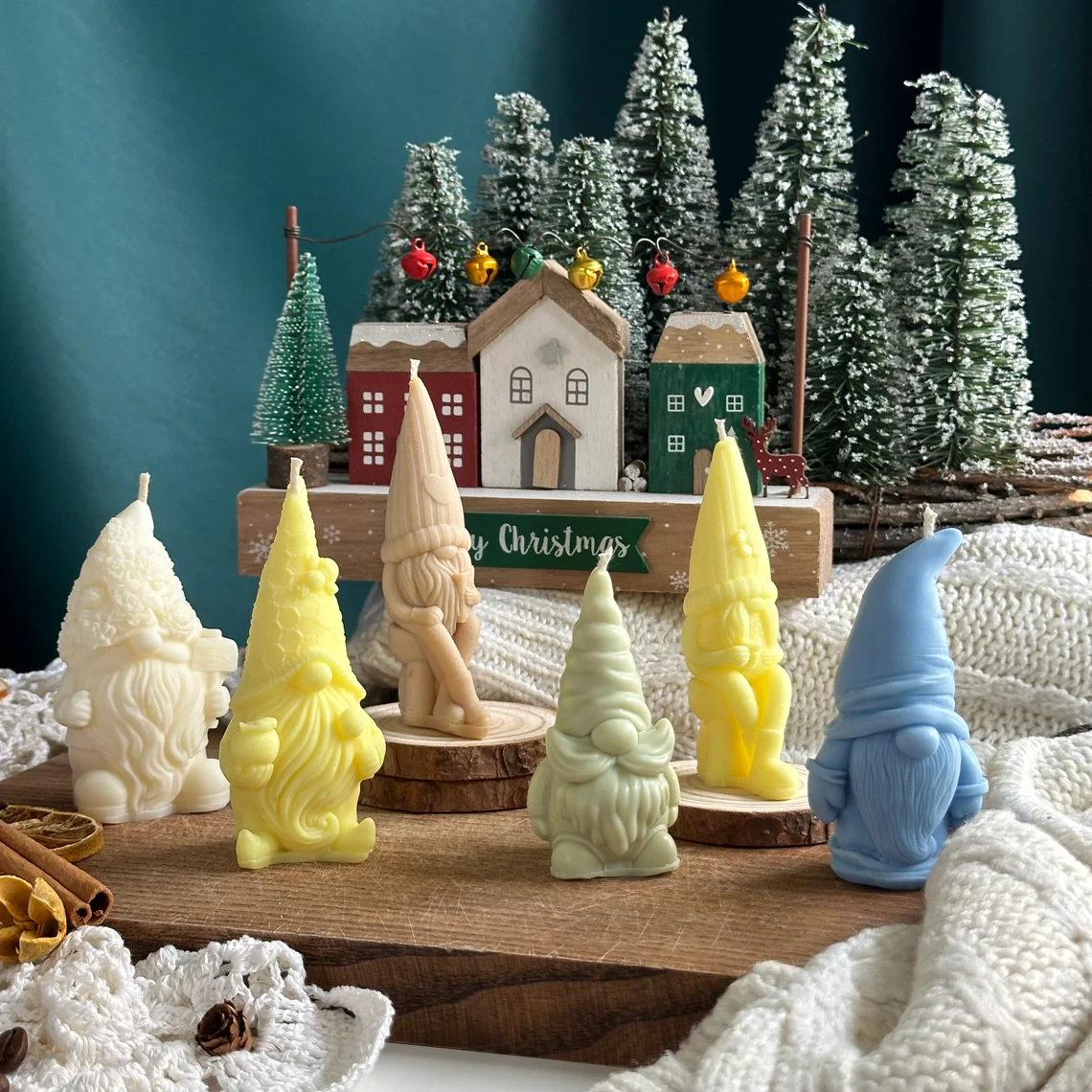 Scented Christmas gnome candles