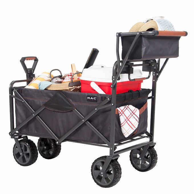 Mathtc Sports Deluxe Push Pull Folding Wagon with Brakes