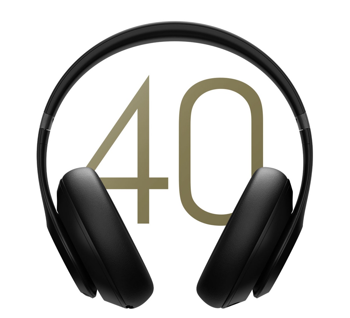 Beats Studio Pro in Black displayed with a graphic of the number ’40'