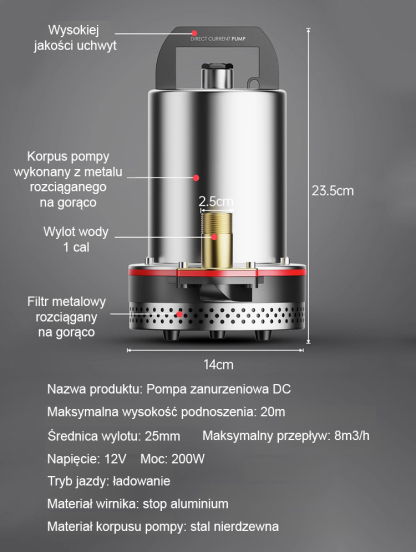 【30-krotne wzmocnienie ciśnienia】Wysokowydajna pompa zanurzeniowa prądu stałego