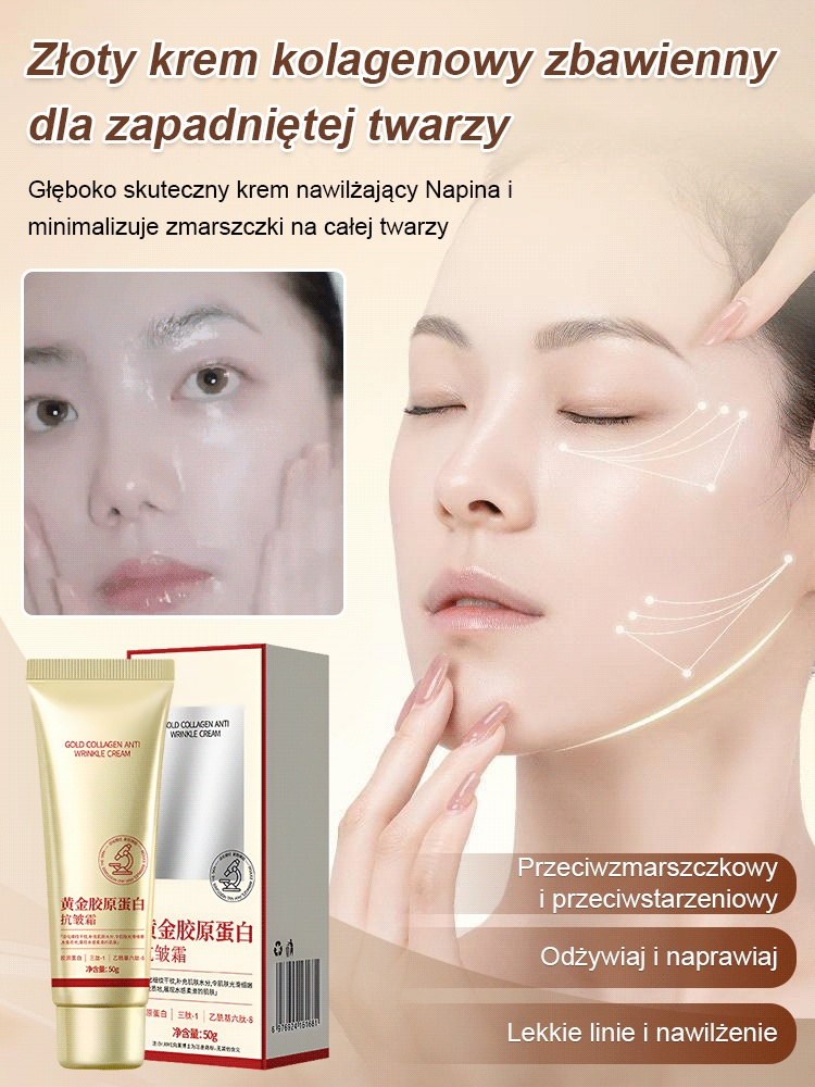 Złoty kolagenowy krem ​​przeciwzmarszczkowy