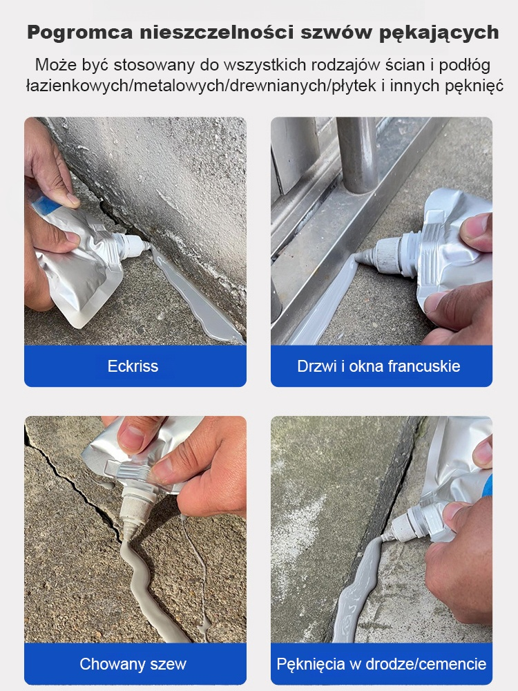 【10-sekundowa szybkość schnąca】Klej do wylewania napraw szczelin w dachu i podłodze