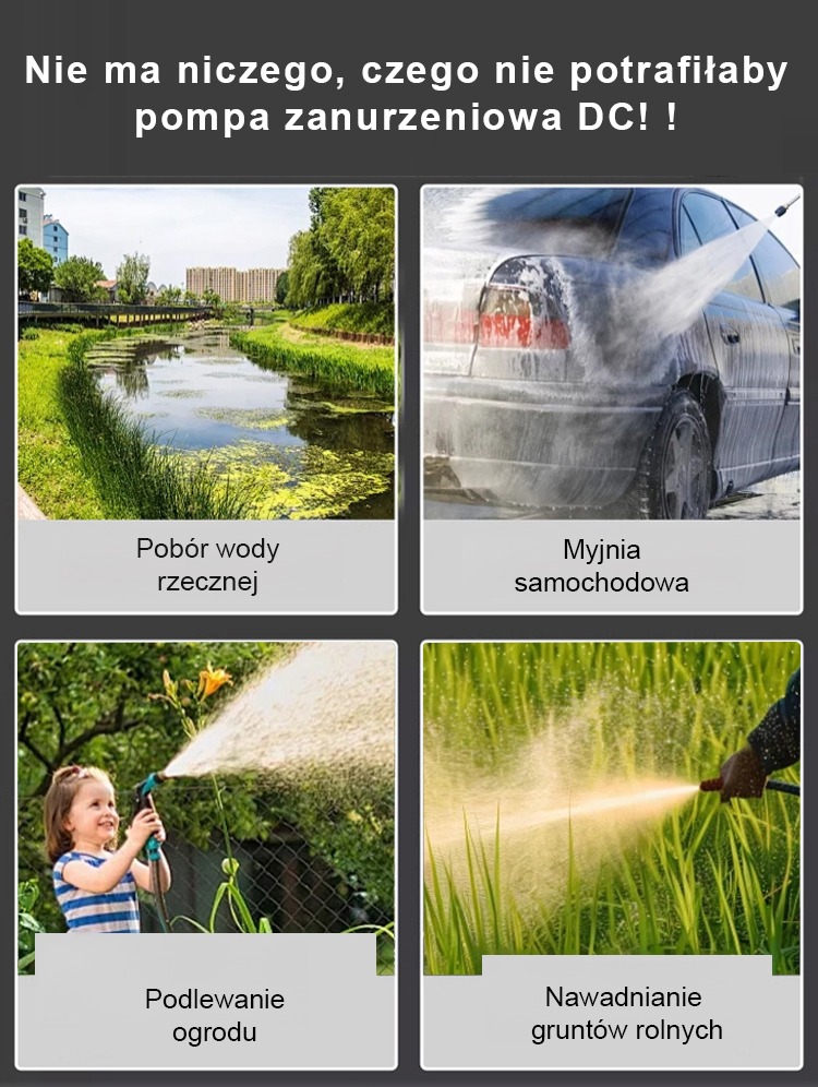 【30-krotne wzmocnienie ciśnienia】Wysokowydajna pompa zanurzeniowa prądu stałego