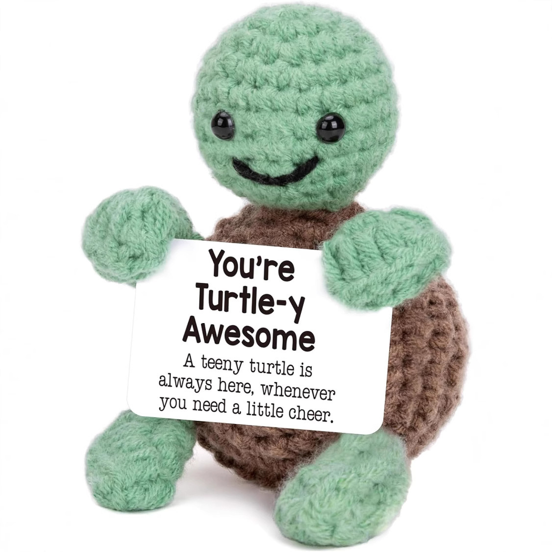 Mini Funny Turtle Gifts, Handmade Crochet, Inspirational Birthday Decor