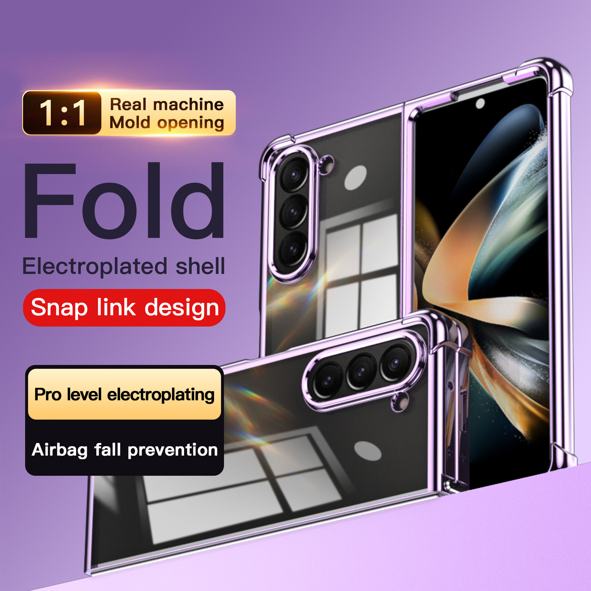 Electroplated Airbag Four-Corner Anti-Fall Protective Cover for Samsung Z Fold 6/5