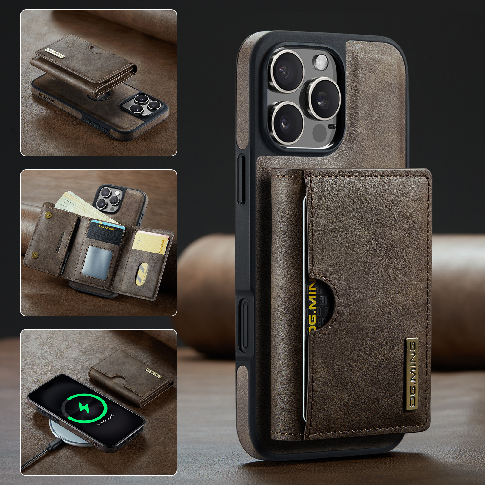 2024 New 2 in 1 Detachable Card Holder Phone Case for IPhone（M6）