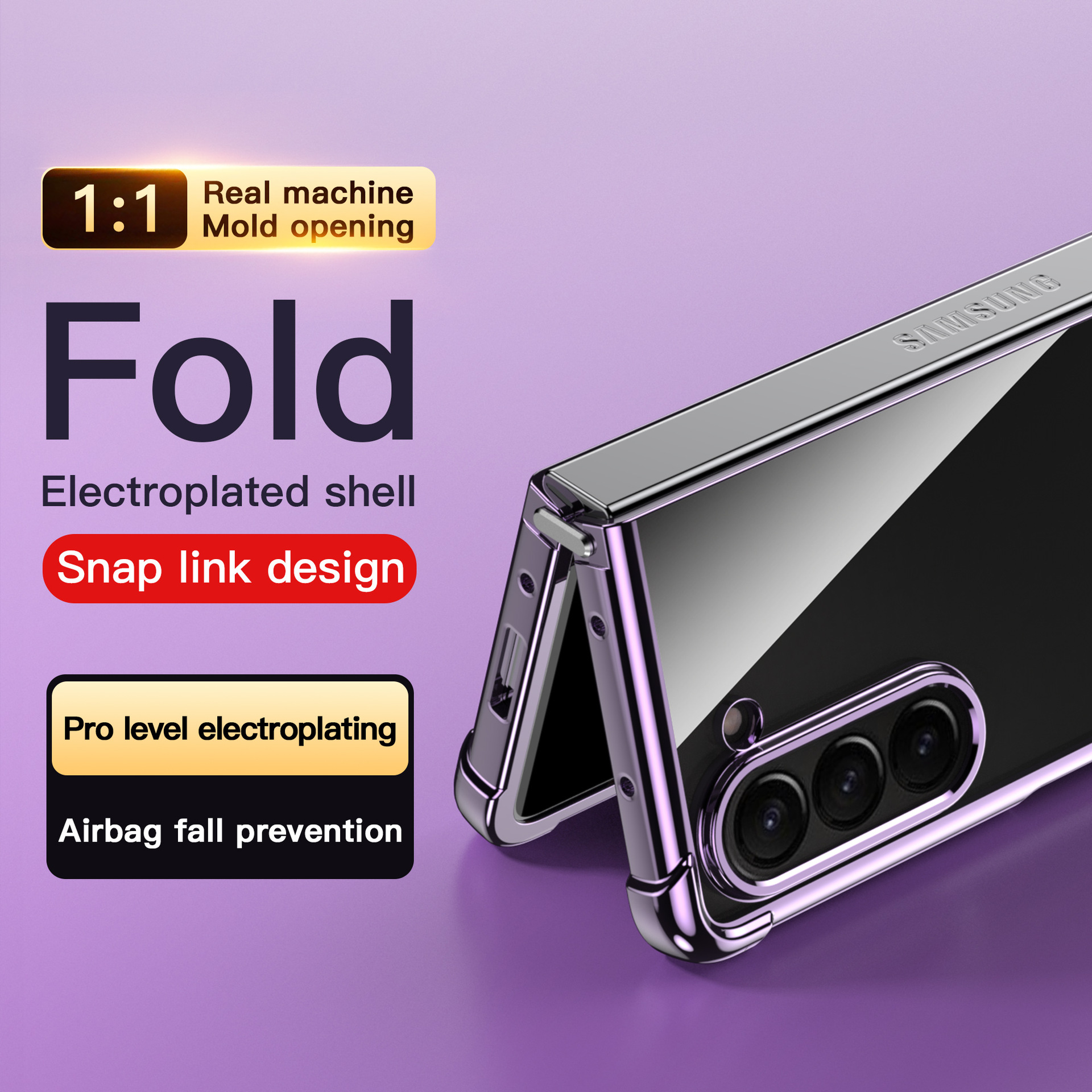 Electroplated Airbag Four-Corner Anti-Fall Protective Cover for Samsung Z Fold 6/5