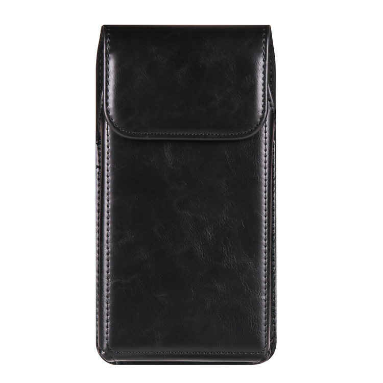 Cell Phone Waist Pack Vertical Magnetic Buckle Hanging Waist Wearing Belt Leather Case