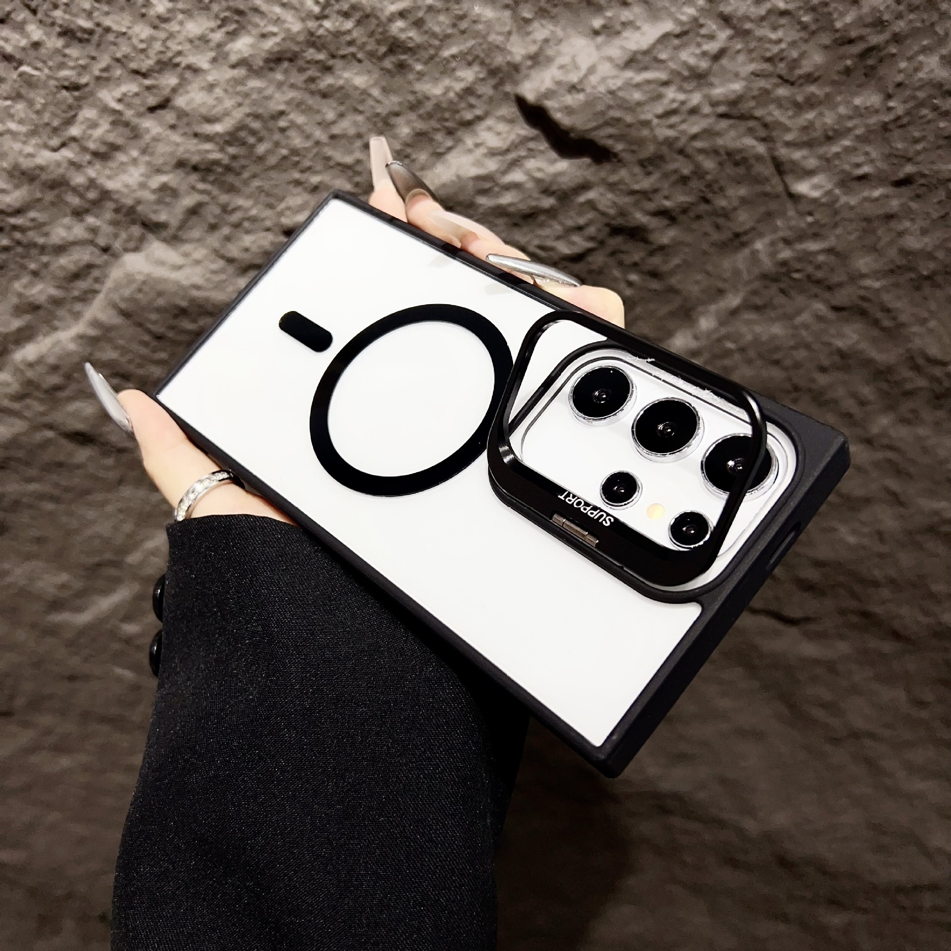 Lens Invisible Holder Magnetic Phone Case for Samsung