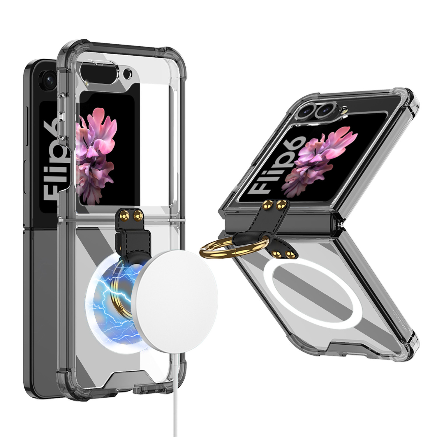 Four-corner airbag drop-proof clear cell phone case for Z Flip 6/5/4/3