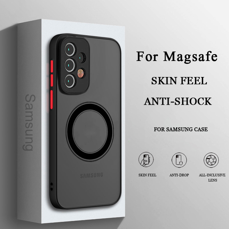 Skin-feeling frosted anti-drop magnetic cell phone case for Samsung