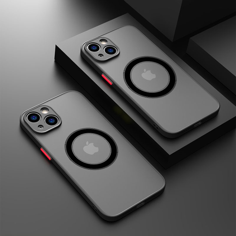 Skin-feeling frosted anti-drop magnetic cell phone case for iPhone