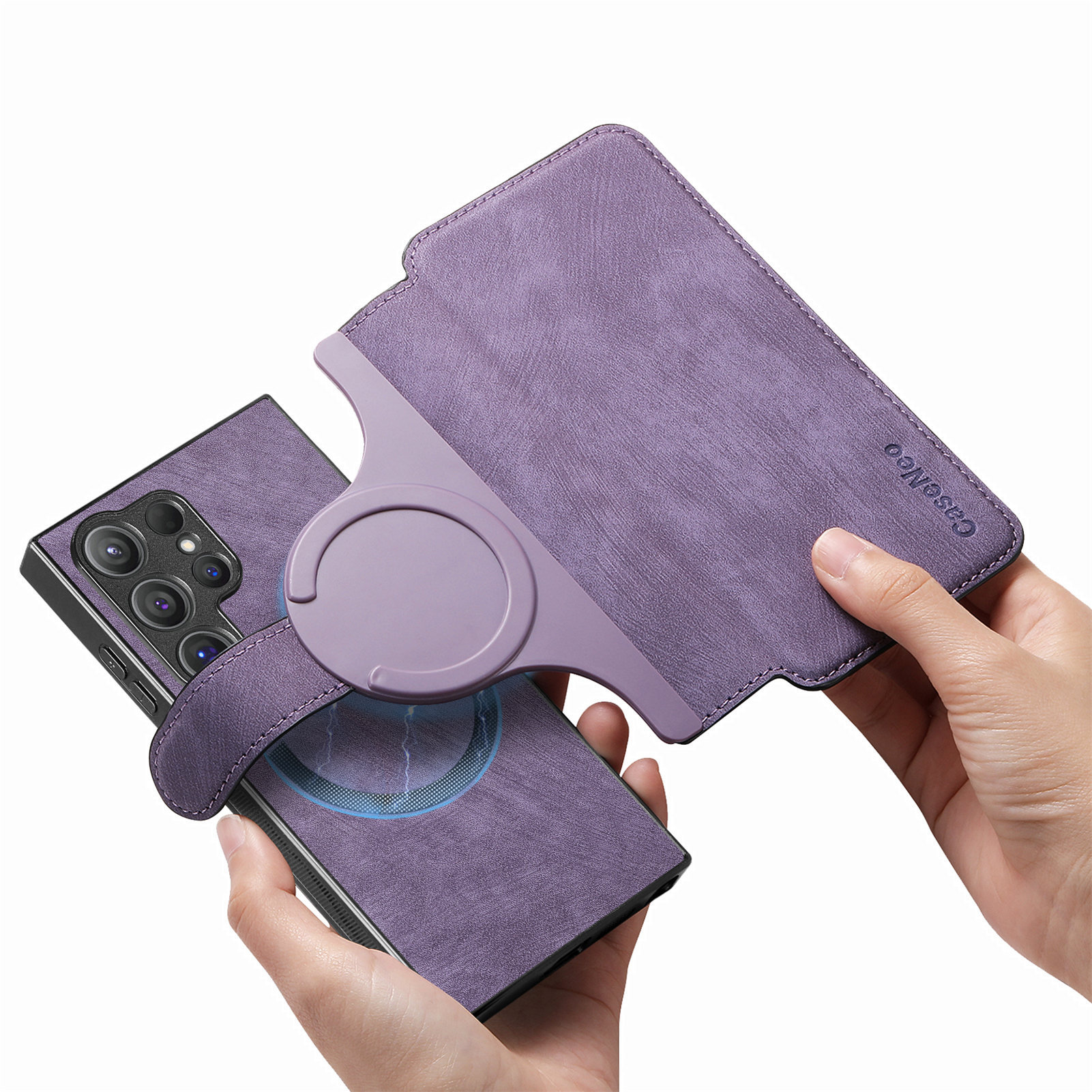 Creative 2-in-1 Magnetic Separate Leather Cover for Samsung S Series