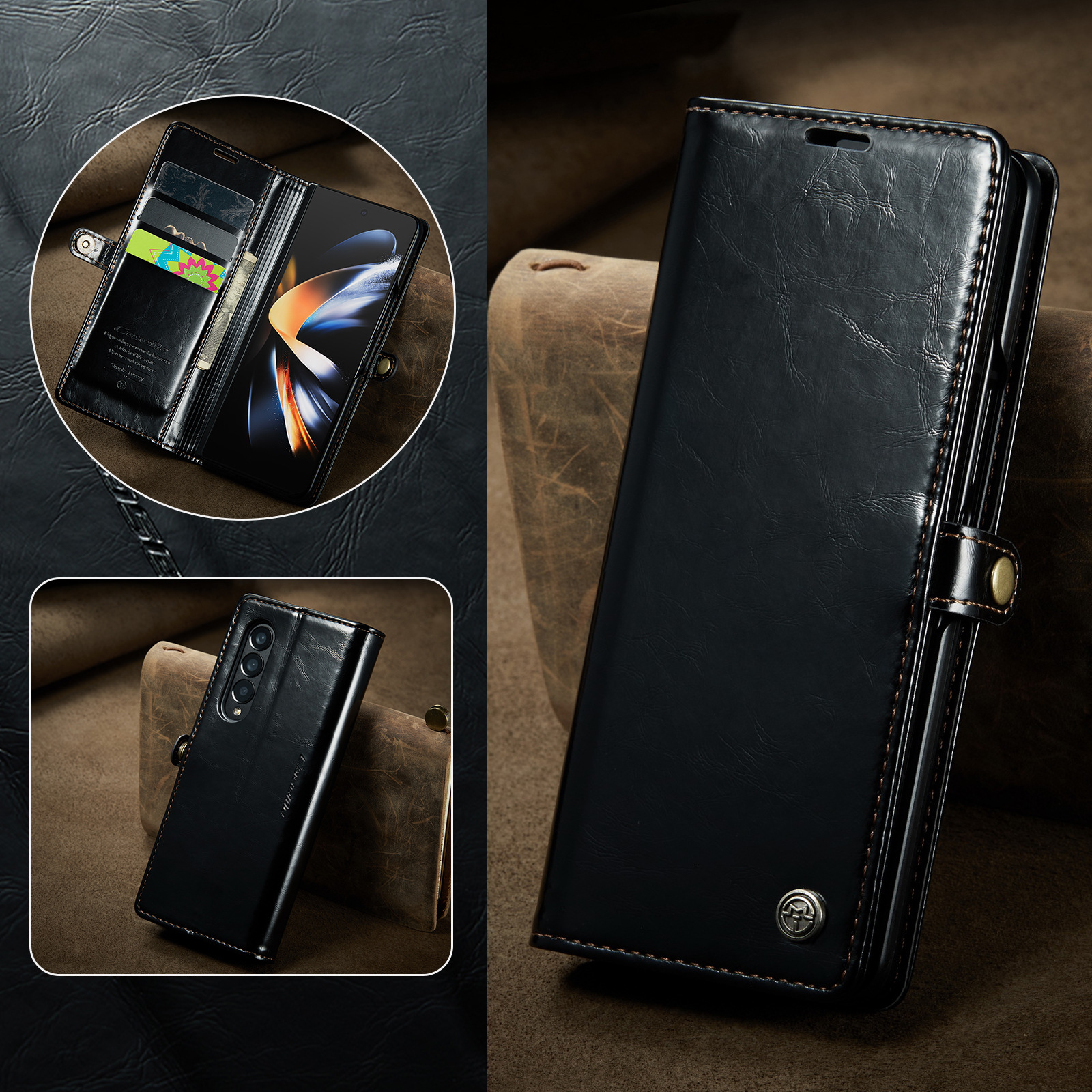 Crazy Horse Print Case for Samsung Z Fold