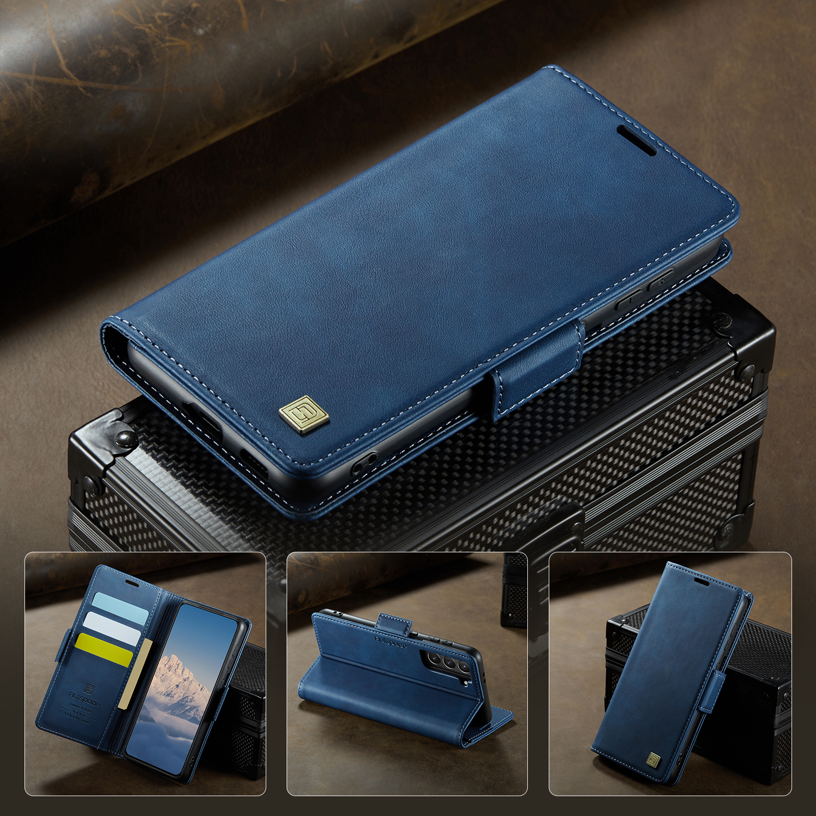 Autspace Flip cover leather card holder mobile phone case suitable for Samsung