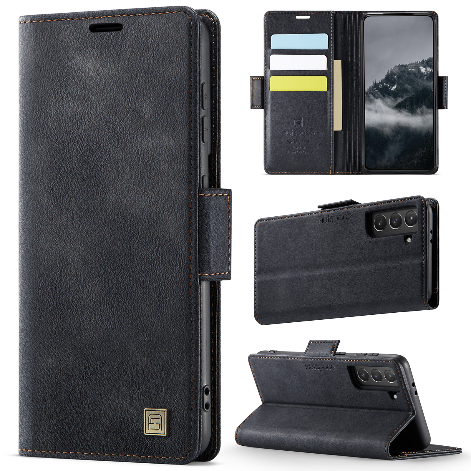 Autspace Flip cover leather card holder mobile phone case suitable for Samsung