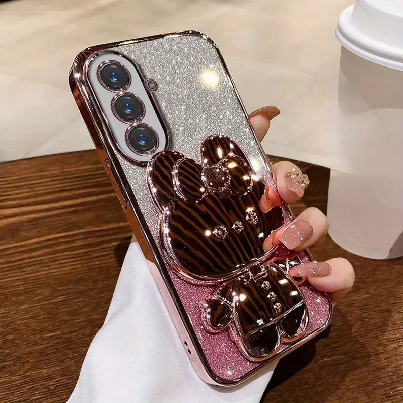 Gradient Glitter Rabbit Mirror Case for Samsung S Series