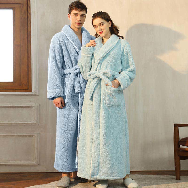 Comfy Fleece Pajama Long Bathrobe