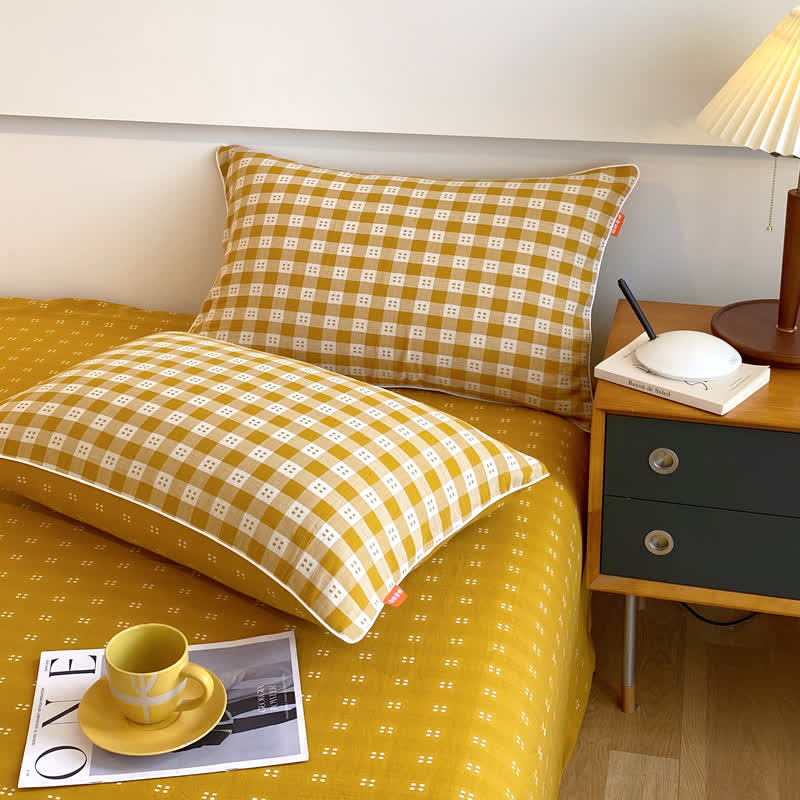 Reversible Cotton Gauze Plaid Coverlet