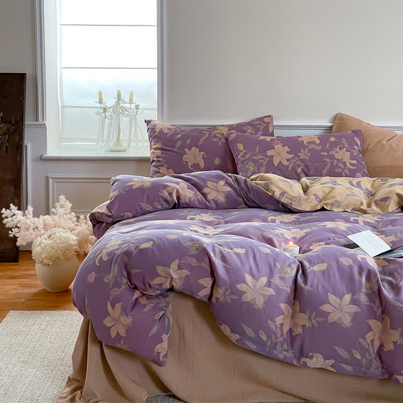 Floral Lily Cotton Gauze Bedding Set