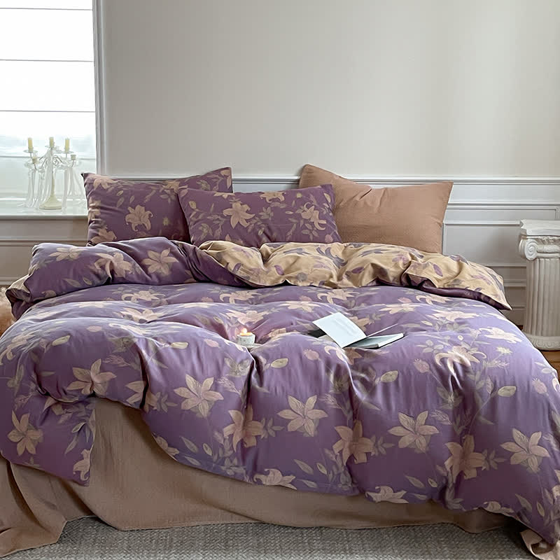 Floral Lily Cotton Gauze Bedding Set