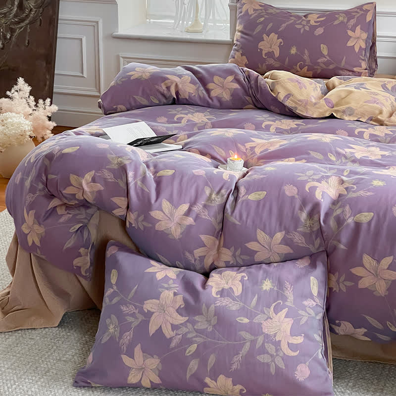 Floral Lily Cotton Gauze Bedding Set