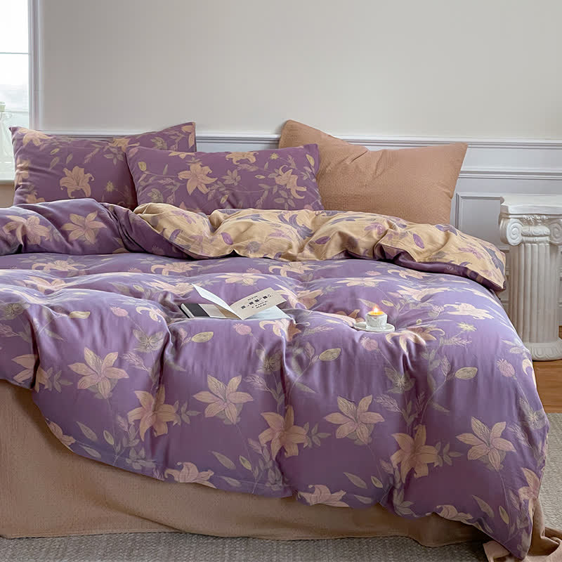 Floral Lily Cotton Gauze Bedding Set