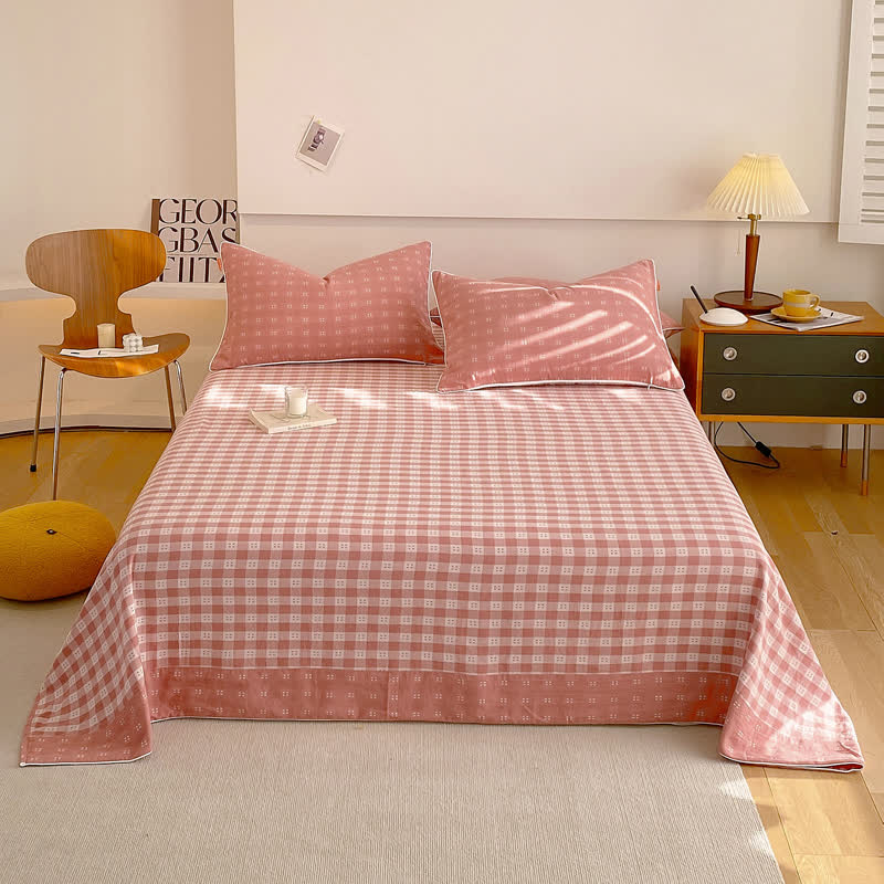 Reversible Cotton Gauze Plaid Coverlet
