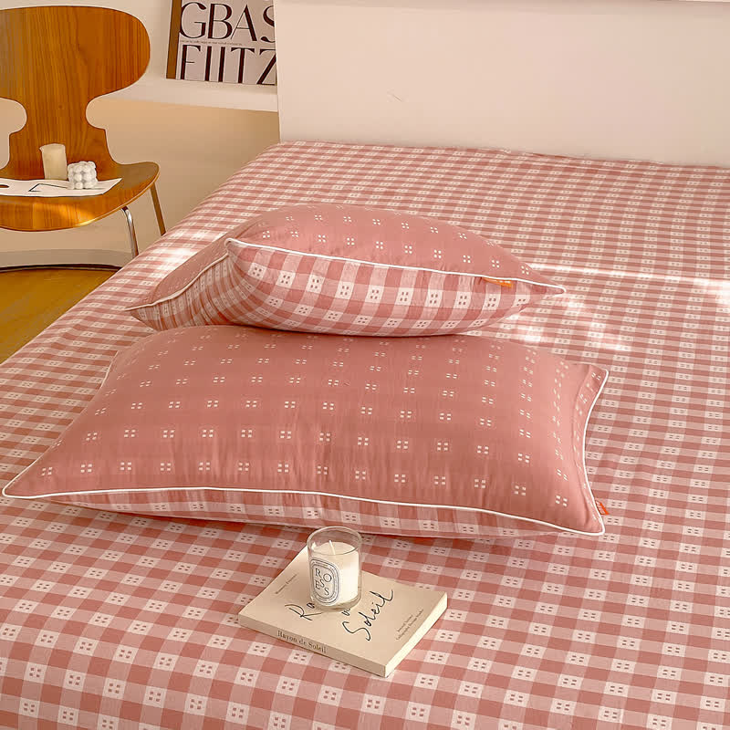 Reversible Cotton Gauze Plaid Coverlet