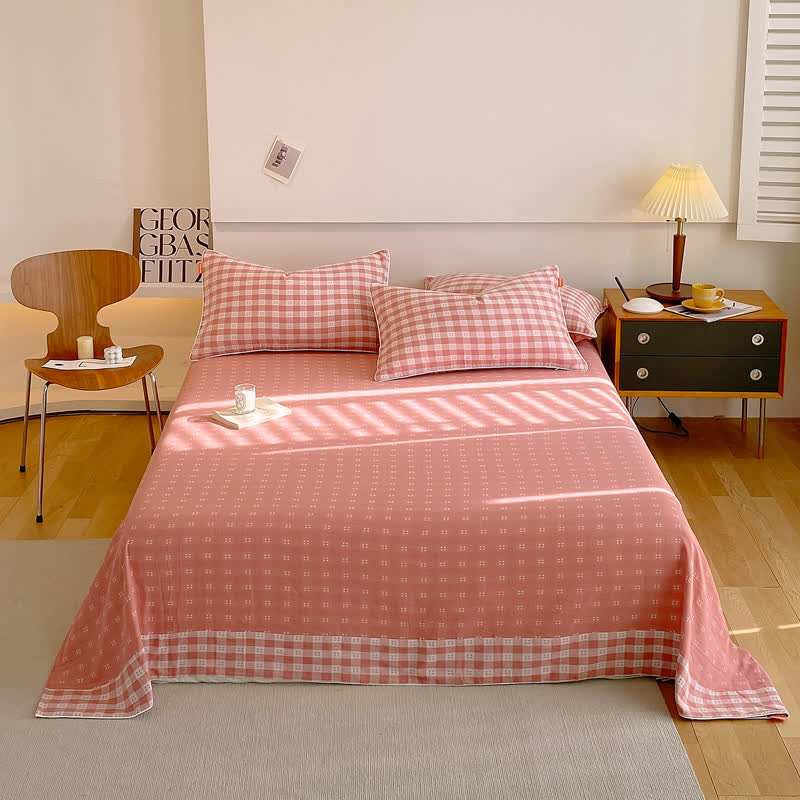 Reversible Cotton Gauze Plaid Coverlet