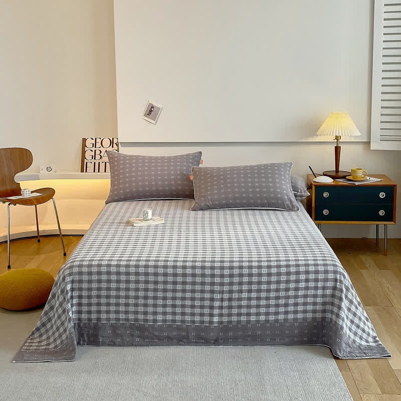 Reversible Cotton Gauze Plaid Coverlet