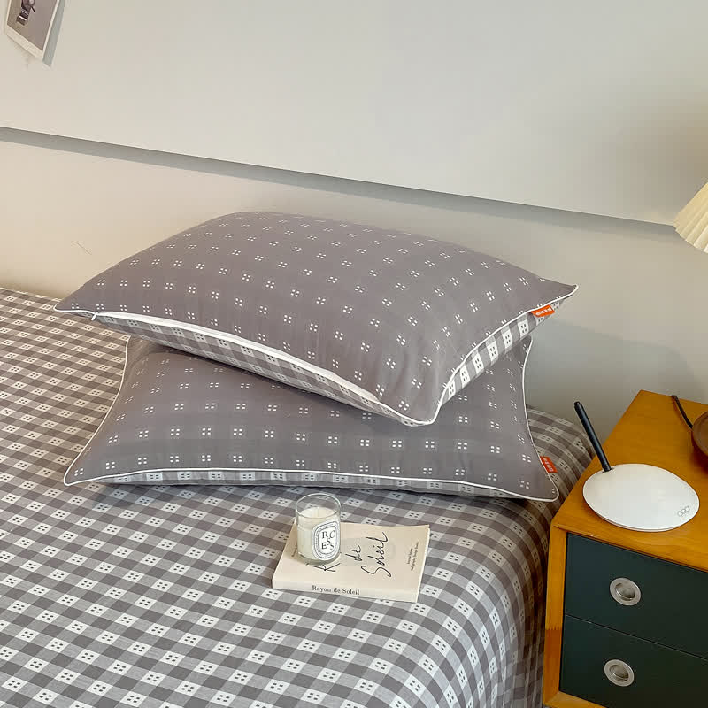 Reversible Cotton Gauze Plaid Coverlet