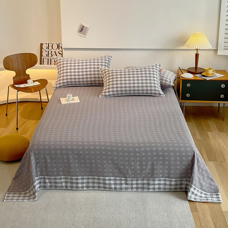 Reversible Cotton Gauze Plaid Coverlet