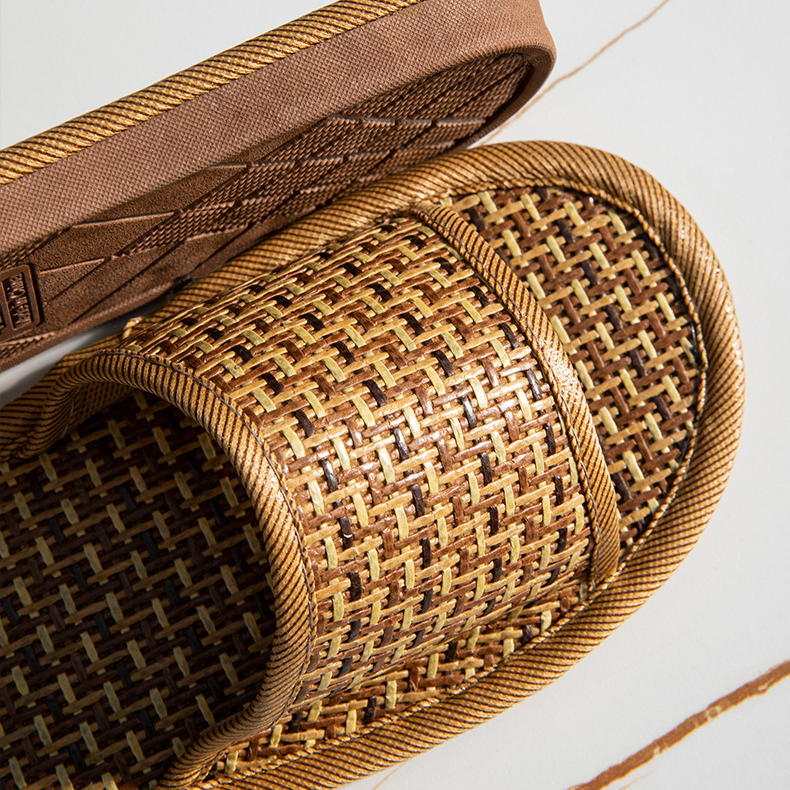 Rattan Breathable Anti-slip Couple House Slippers