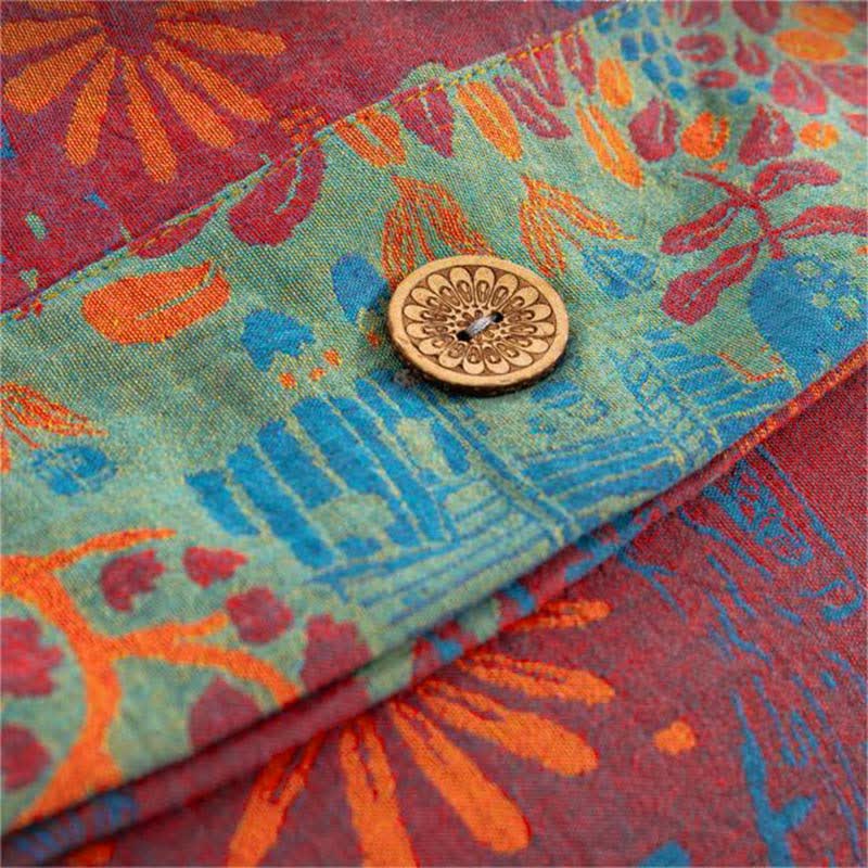 Natural Cotton Gauze Button Bedding Sets (4PCS)