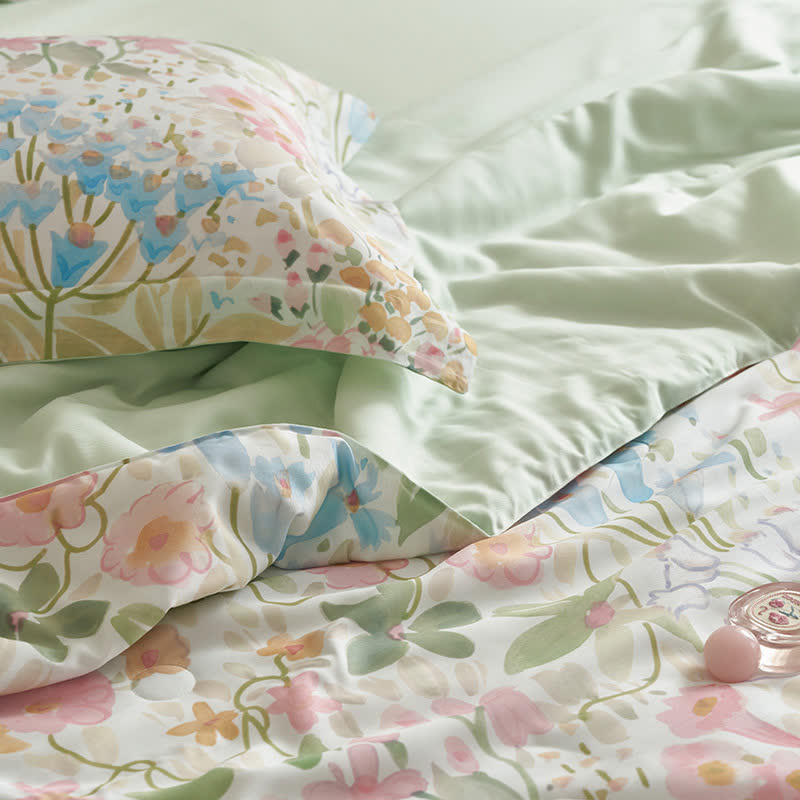 Elegant Floral Summer Bedding Set(4pcs)