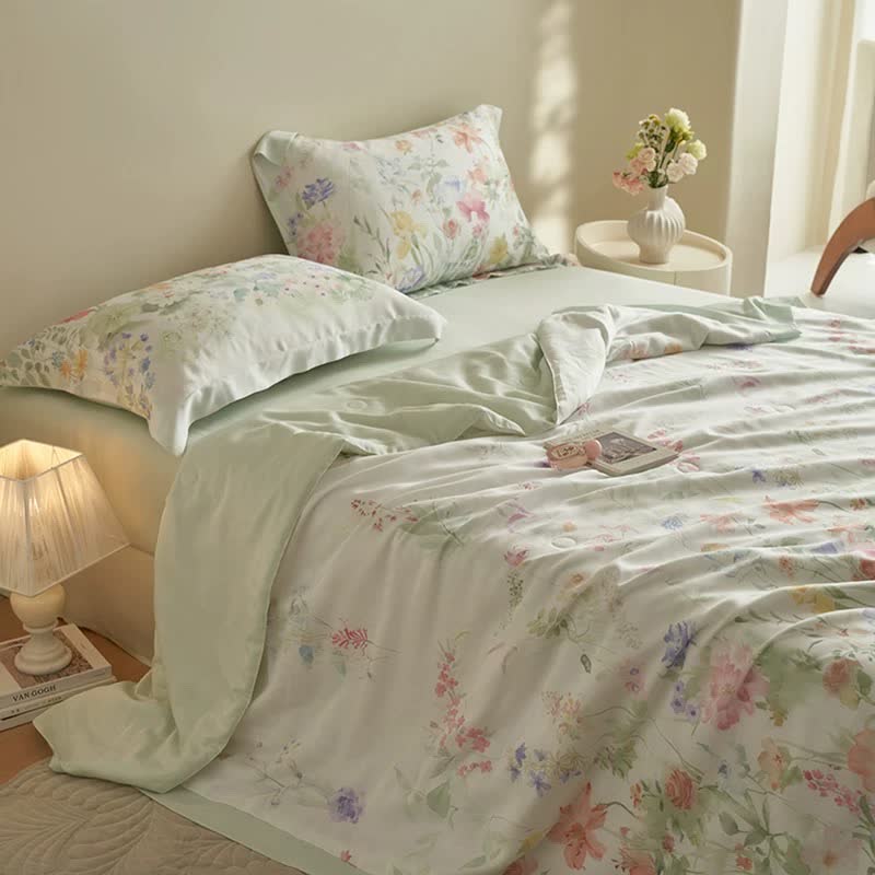 Pastoral Floral Soft Summer Bedding Set(4pcs)