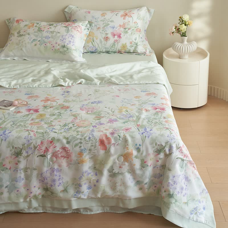 Pastoral Floral Soft Summer Bedding Set(4pcs)
