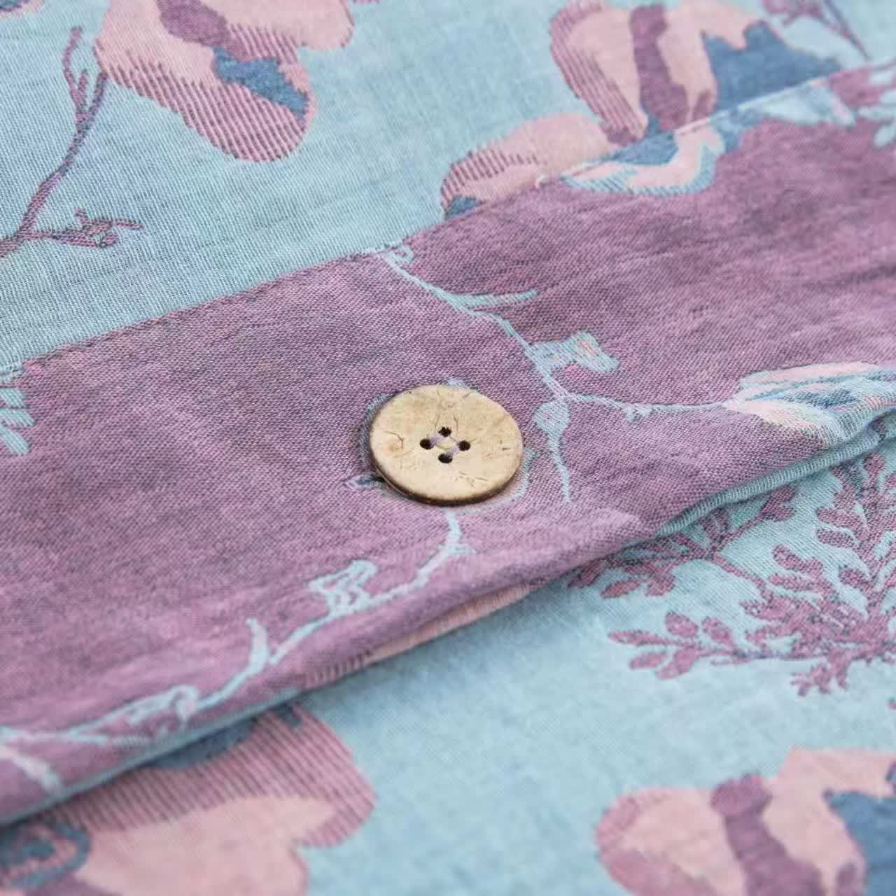 Blooming Flowers Cotton Gauze Bedding Set (4PCS)